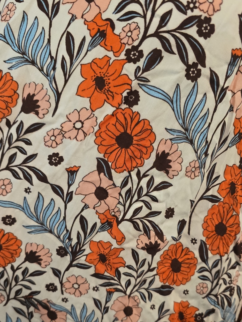 Lulu's Coral and White Floral Back-Tie Swing Dress - Picture 6 of 9
